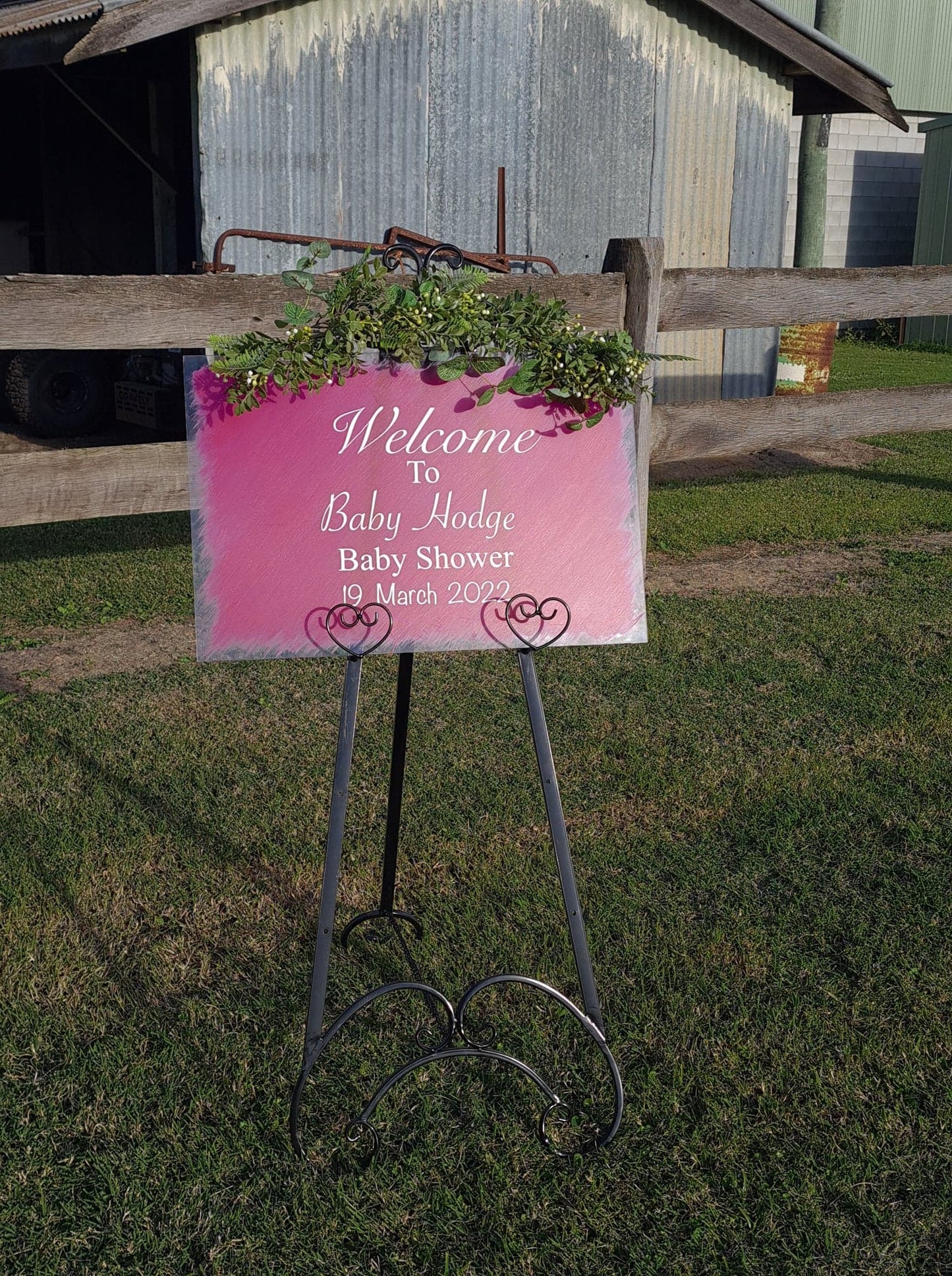 Customised Baby Shower Welcome Sign